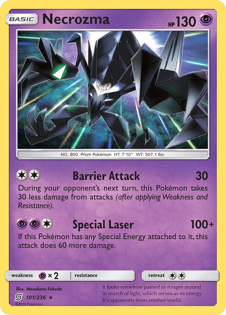 Necrozma (101/236) (Holo givré craquelé) (Exclusivité Deck Thème) [Soleil et Lune : Harmonie des Esprits]