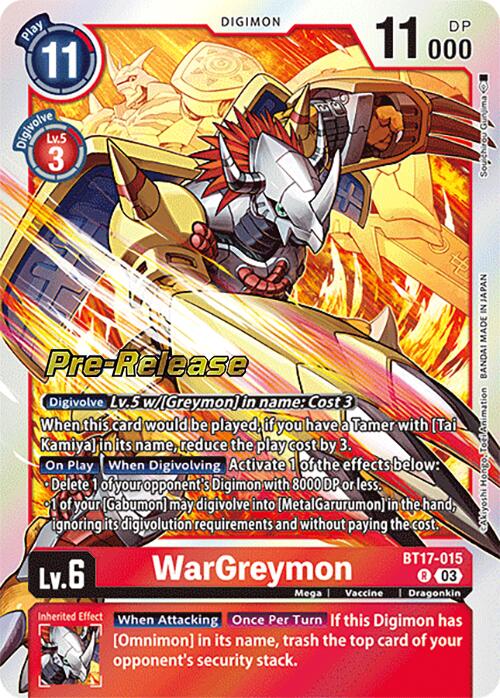 WarGreymon [BT17-015] [Cartes d'avant-première Secret Crisis]