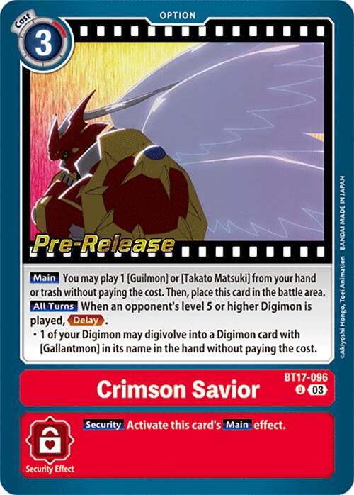 Sauveur cramoisi [BT17-096] [Cartes d'avant-première Crise secrète]