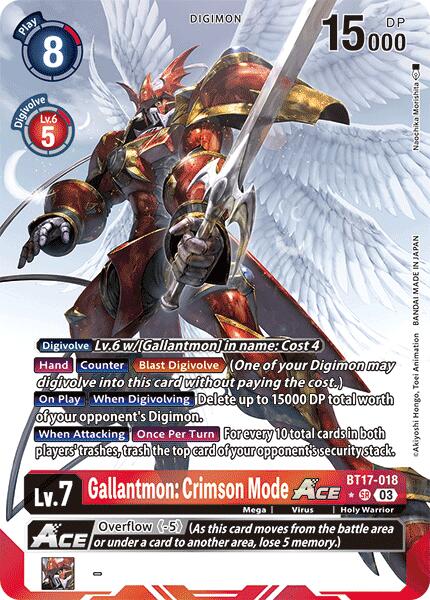 Gallantmon: Crimson Mode ACE [BT17-018] (Illustration alternative) [Crise secrète]