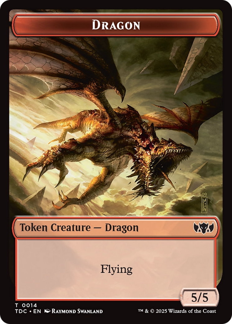 Dragon (0014) // Jeton Trésor recto-verso [Tarkir: Dragonstorm Commander Tokens]