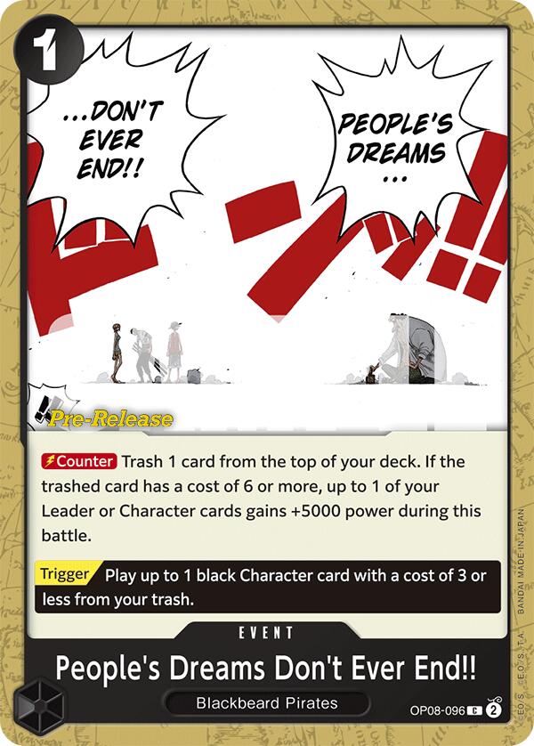 Les rêves des gens ne finissent jamais !! [Cartes pré-sortie de deux légendes]