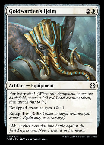 Yelmo de Guardián Áureo [Phyrexia: Todo Uno]