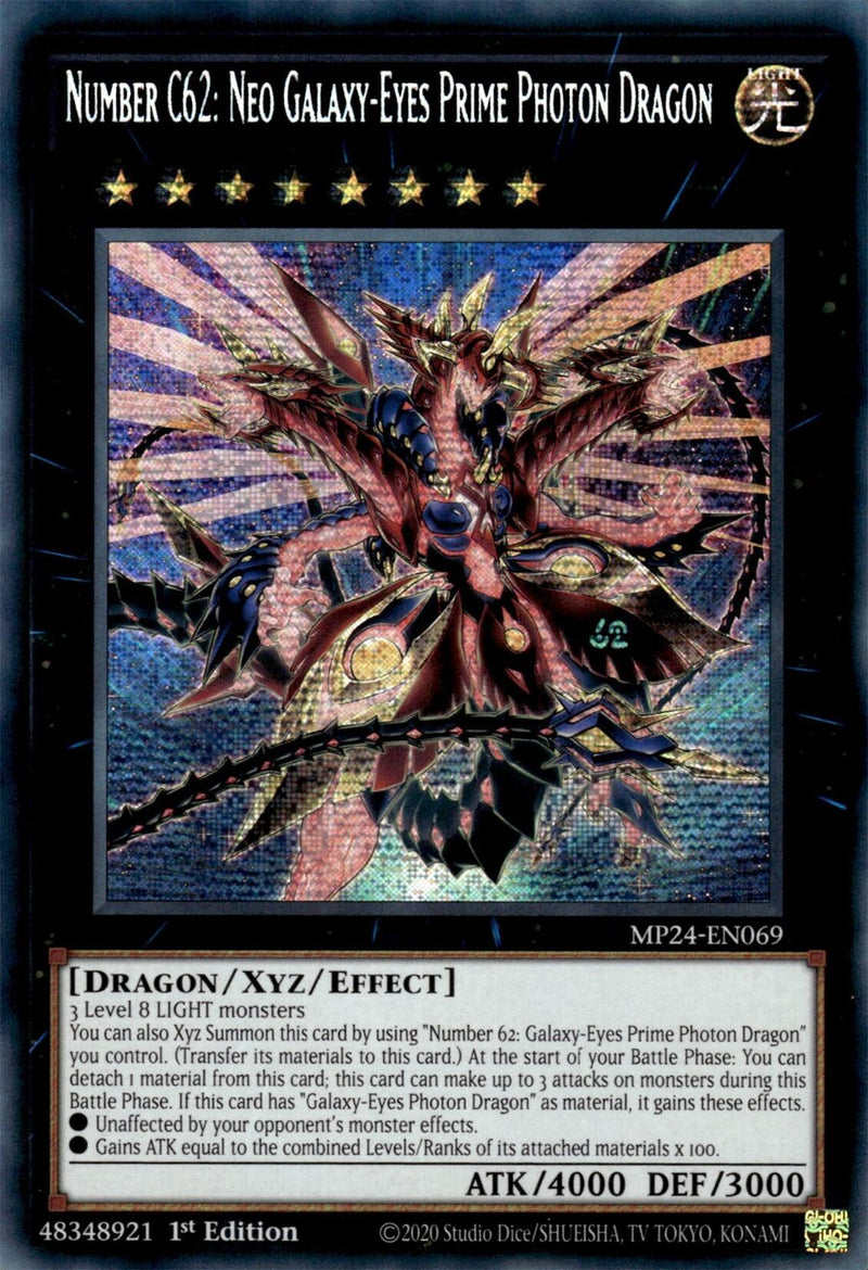 Numéro C62 : Dragon Photon Primordial Néo Galactique aux Yeux-Bleus [MP24-FR069] Prismatic Secret Rare