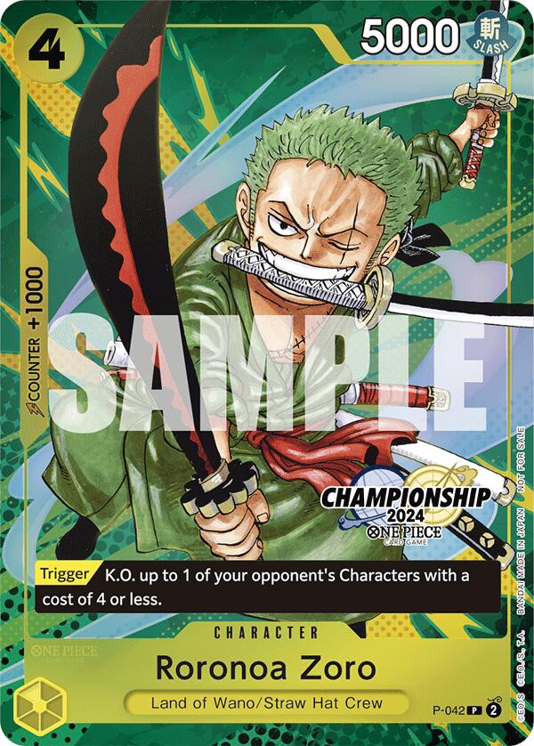Roronoa Zoro (Finaliste du pack événement CS 2024) [Cartes promotionnelles One Piece]