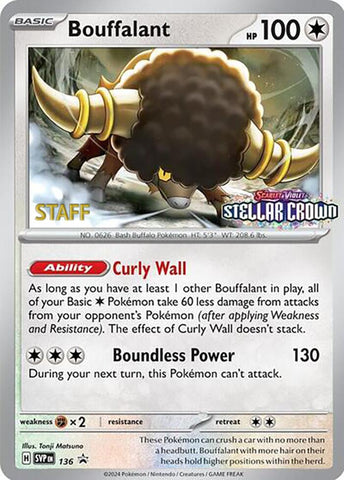 Bouffalant (136) (Promo Staff) [Écarlate et Violet : Promos Black Star]