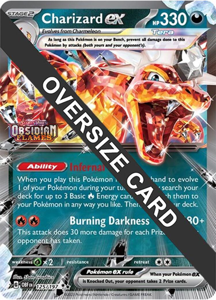 Charizard ex (125/197 - Carta Jumbo) [Escarlata y Púrpura: Llamas Obsidianas]