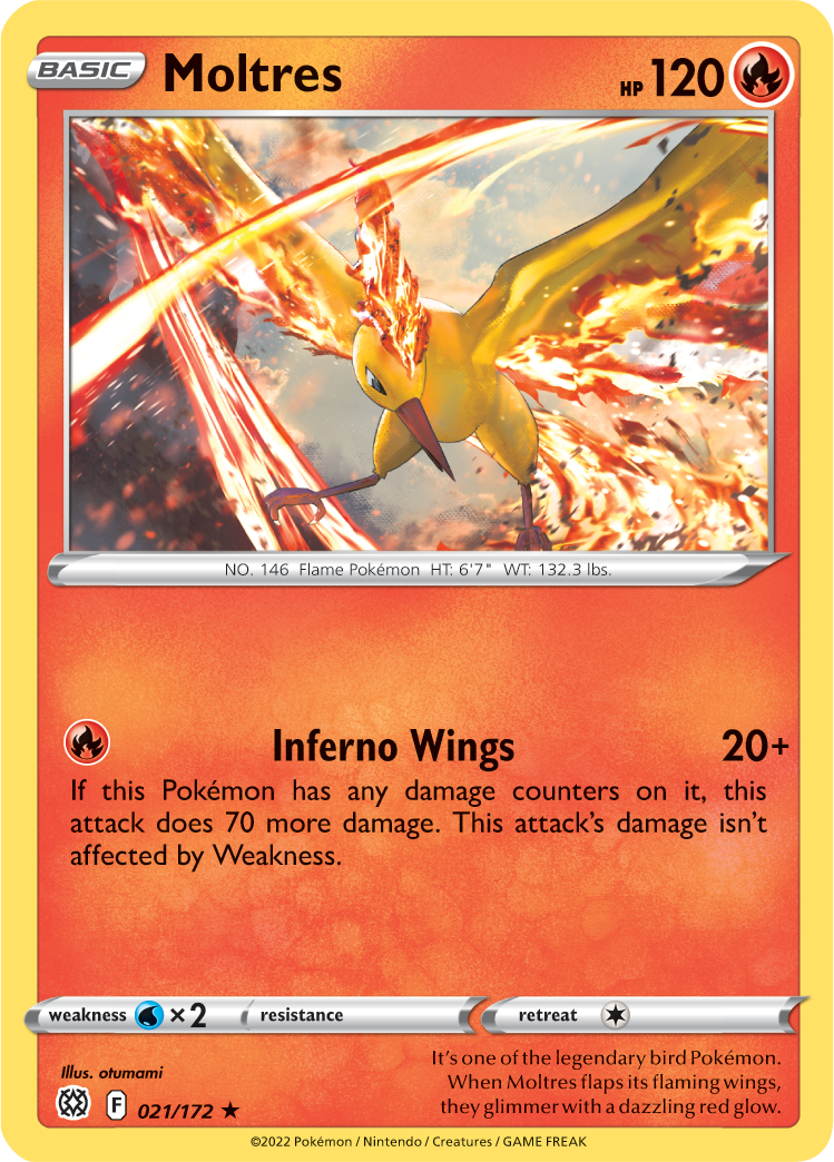 Moltres (021/172) (Exclusivo Mazo Temático) [Espada y Escudo: Estrellas Brillantes]