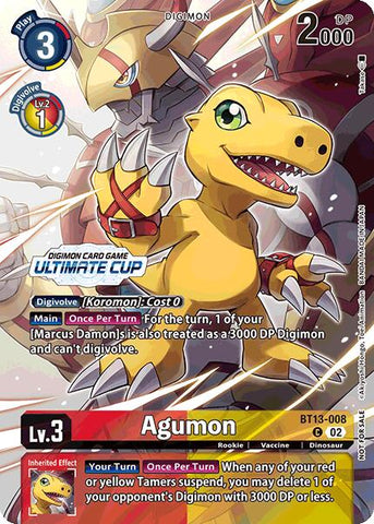 Agumon [BT13-008] (Ultimate Cup 2024) [Sobres de la Realeza de los Caballeros]