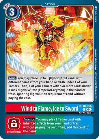 Viento a Llama, Hielo a Espada [BT18-095] [Sobrecargador Especial de Lanzamiento Ver.2.0]