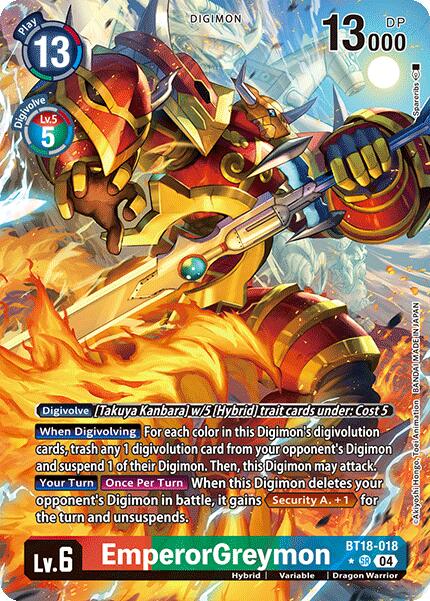 EmperorGreymon [BT18-018] (Illustration alternative) [Release Special Booster Ver.2.0]