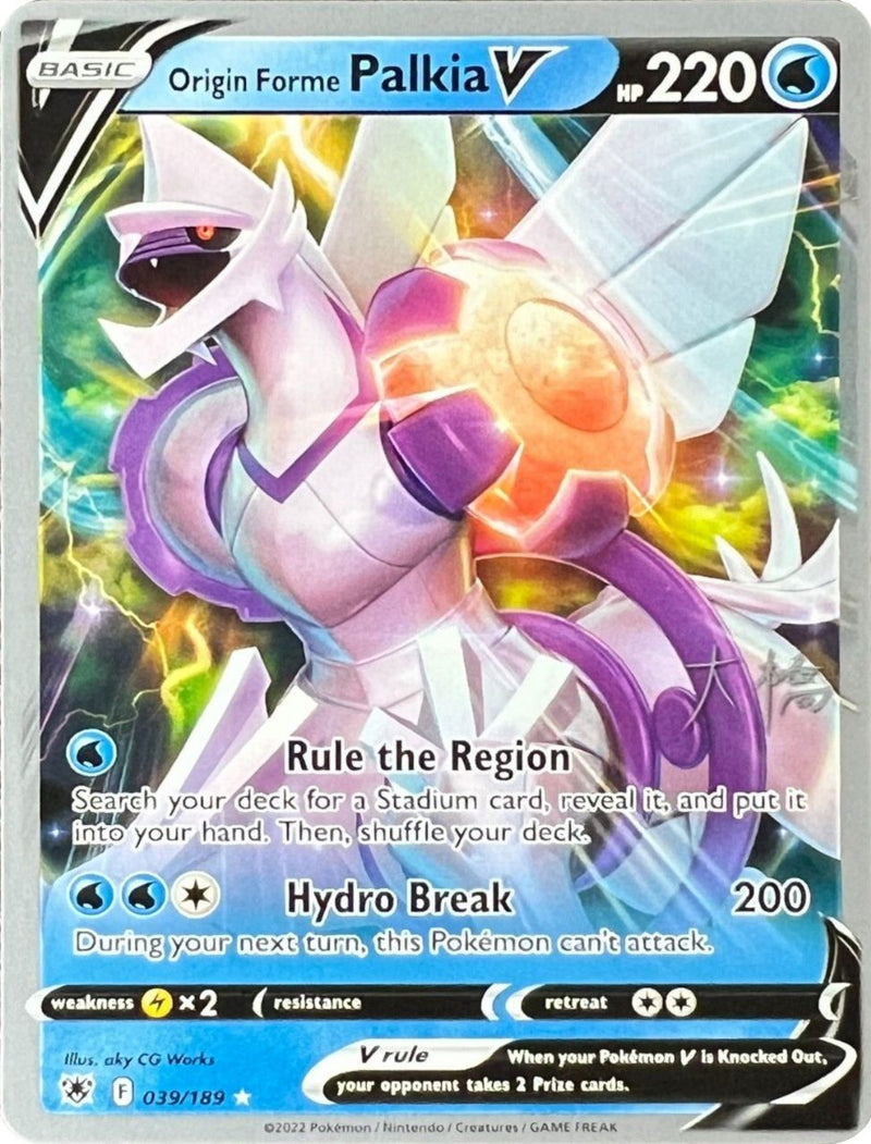 Palkia Origen V (039/189) (Palkia Jinete Glaseado - Rikuto Ohashi) [Campeonatos Mundiales 2022]