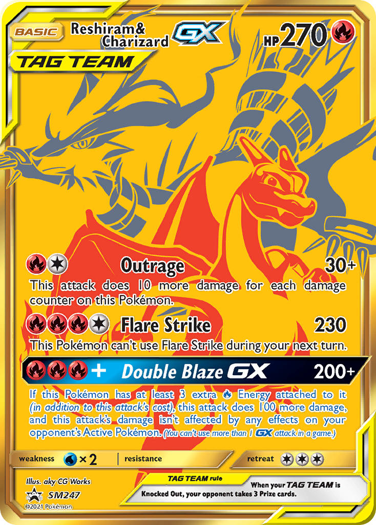 Reshiram & Dracaufeu GX (SM247) (Carte Géante) [Soleil et Lune : Promos Étoile Noire]