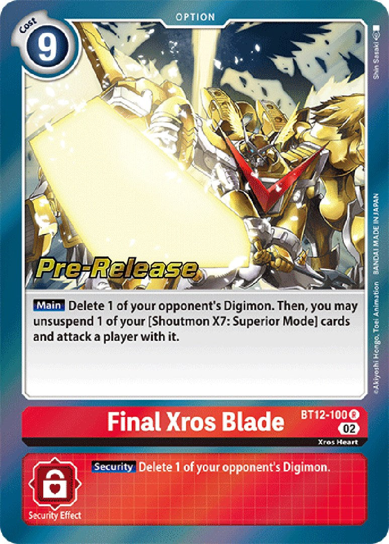Final Xros Blade [BT12-100] [Cartas de prelanzamiento de Across Time]