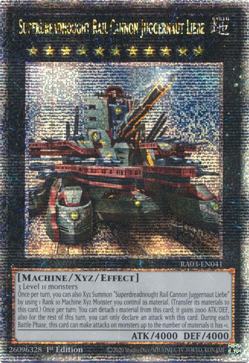 Superdreadnought Rail Cannon Juggernaut Liebe (Illustration alternative) (Quarter Century Secret Rare) [RA03-FR041] Quarter Century Secret Rare