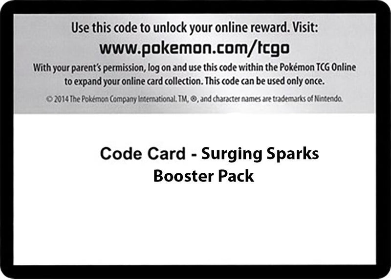 Image for Code Card - Surging Sparks Booster Pack - Pokemon