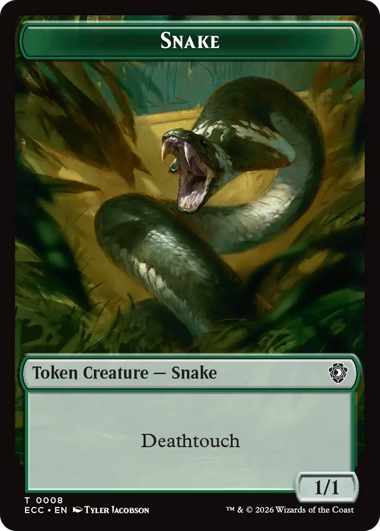 Jeton double face Zombie // Serpent [Jetons Éclipsés de Lorwyn]