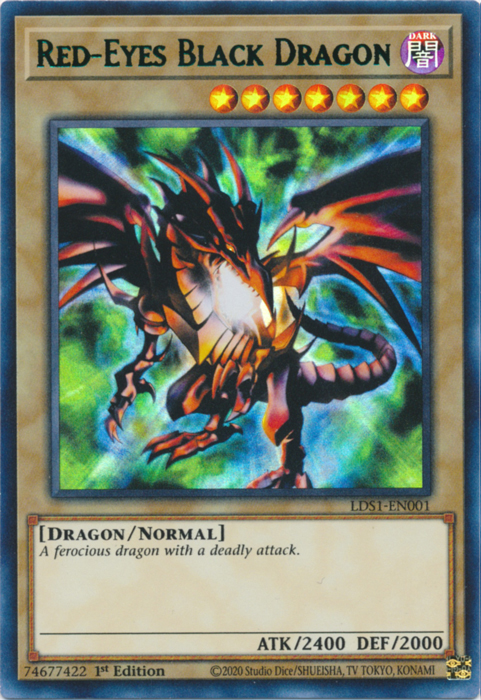Dragon Noir aux Yeux Rouges (Vert) [LDS1-EN001] Ultra Rare