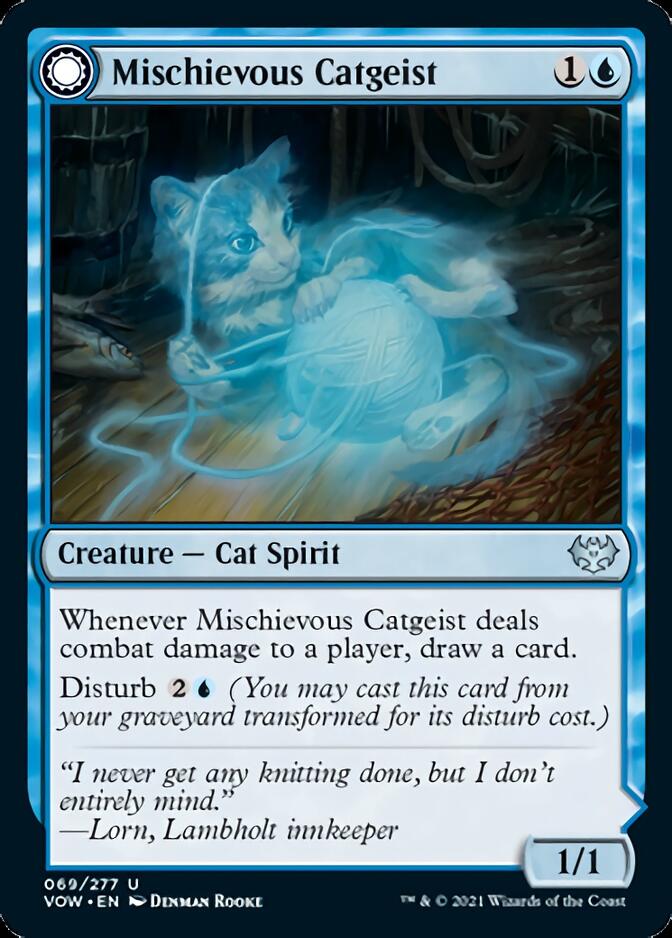 Espíritu gatuno travieso // Curiosidad felina [Innistrad: Voto Carmesí]