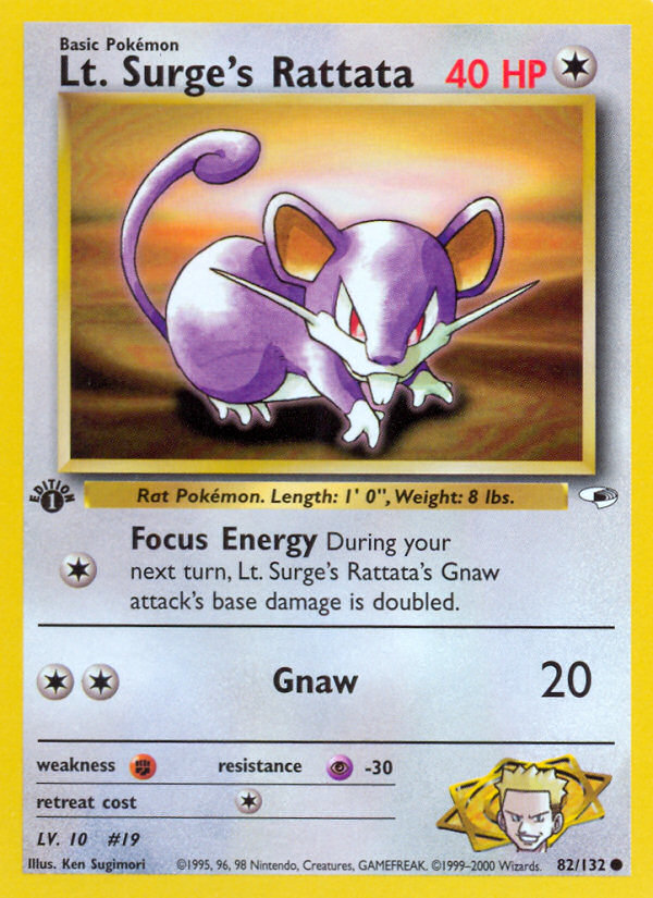 Rattata du Lt. Surge (82/132) [Gym Heroes 1re édition]