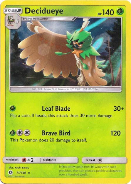 Decidueye (11/149) (Red de Agua Holo) [Sol y Luna: Set Básico]