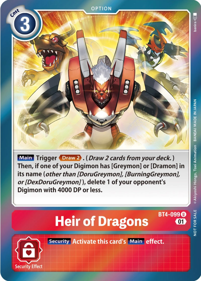 Heredero de dragones [BT4-099] (Paquete de entrada especial ST-11) [Promociones Gran Leyenda]