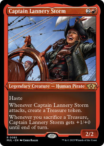 Capitana Lannery Storm (Grabado tradicional) [Leyendas del Multiverso]