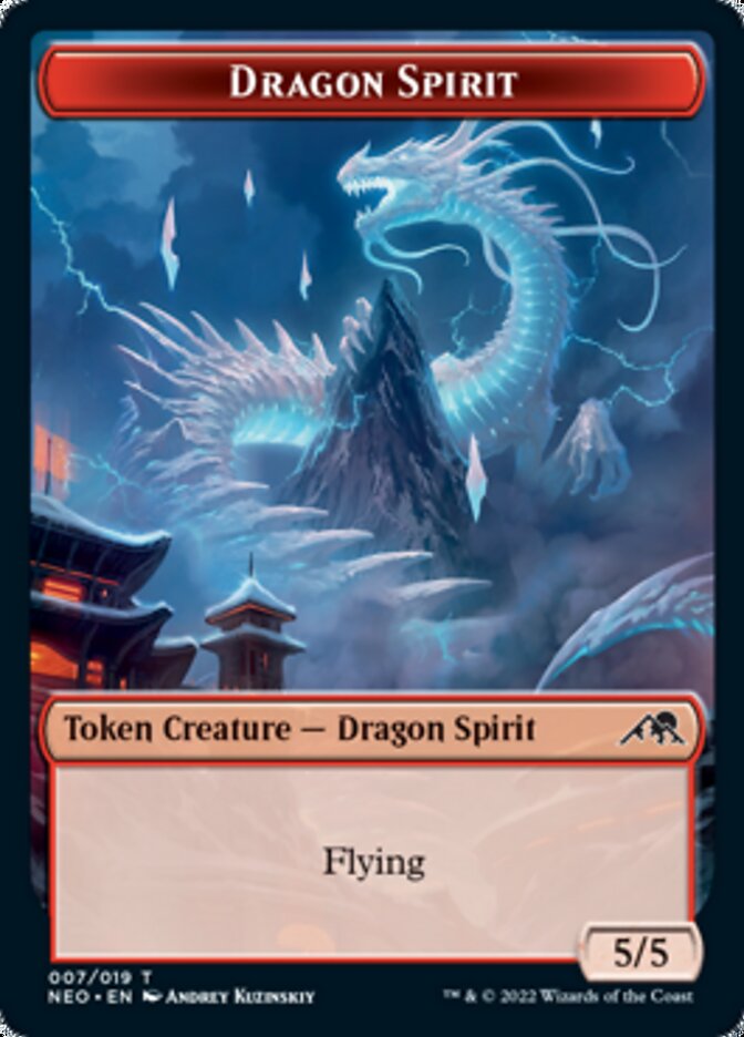 Esprit (002) // Jeton Esprit Dragon recto-verso [Kamigawa : La Dynastie néon jetons]