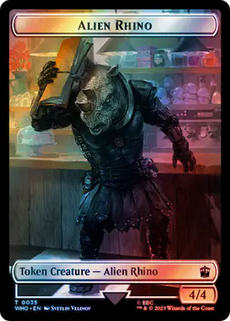 Rhinocéros extraterrestre // Nourriture (0058) Jeton double face (Foil galvanique) [Jetons Doctor Who]