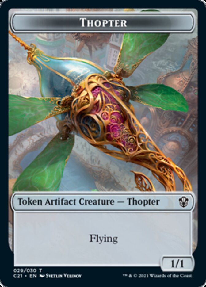 Golem (026) // Thopter Jeton recto-verso [Jetons Commander 2021]