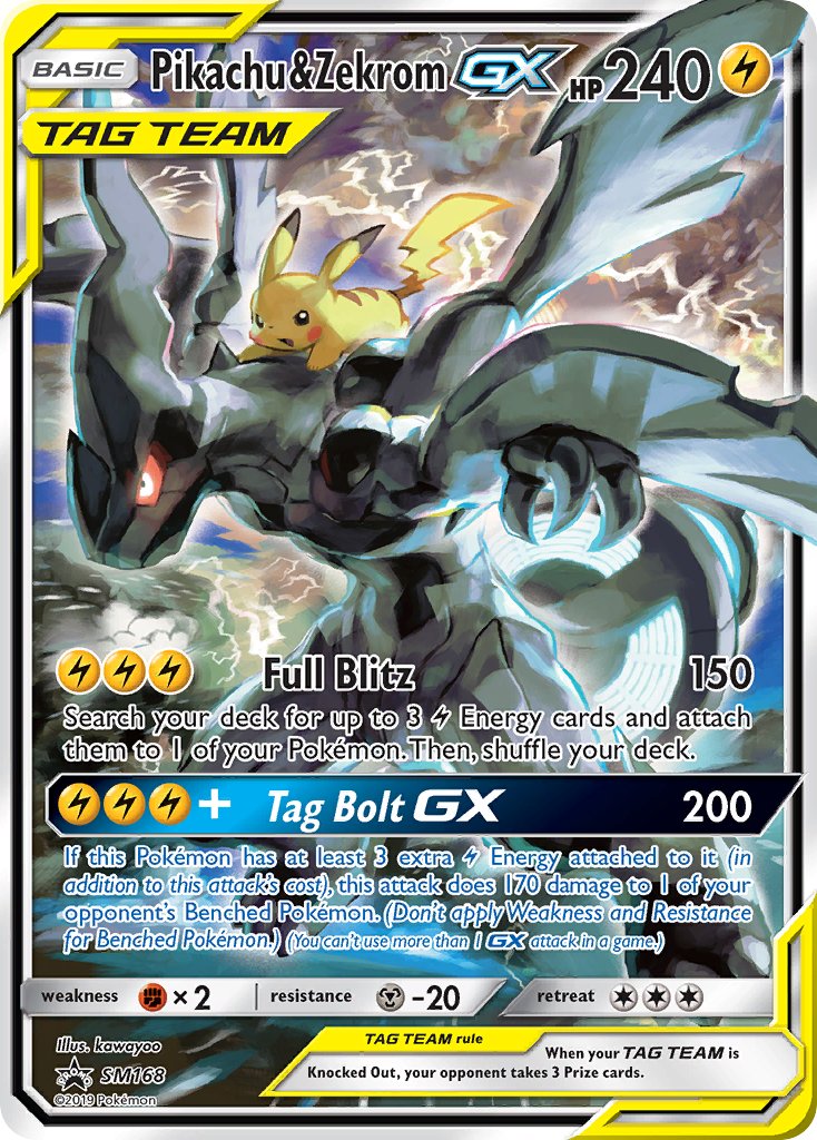 Pikachu y Zekrom GX (SM168) [Sol y Luna: Promos de Estrella Negra]