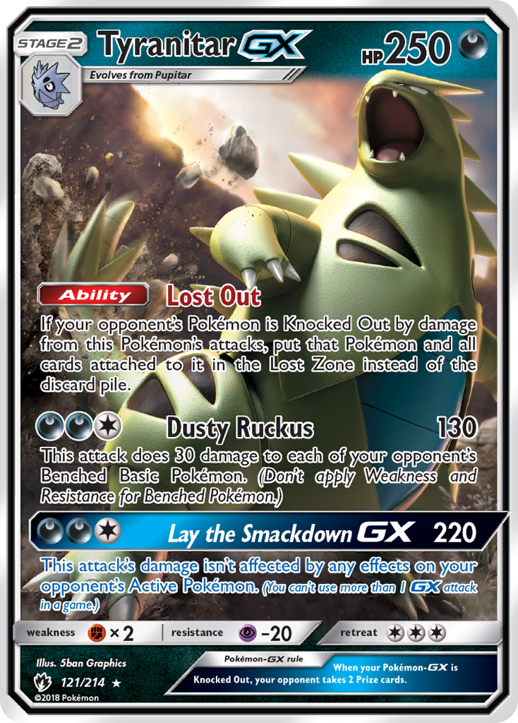 Tyranitar GX (121/214) [Sol y Luna: Truenos Perdidos]