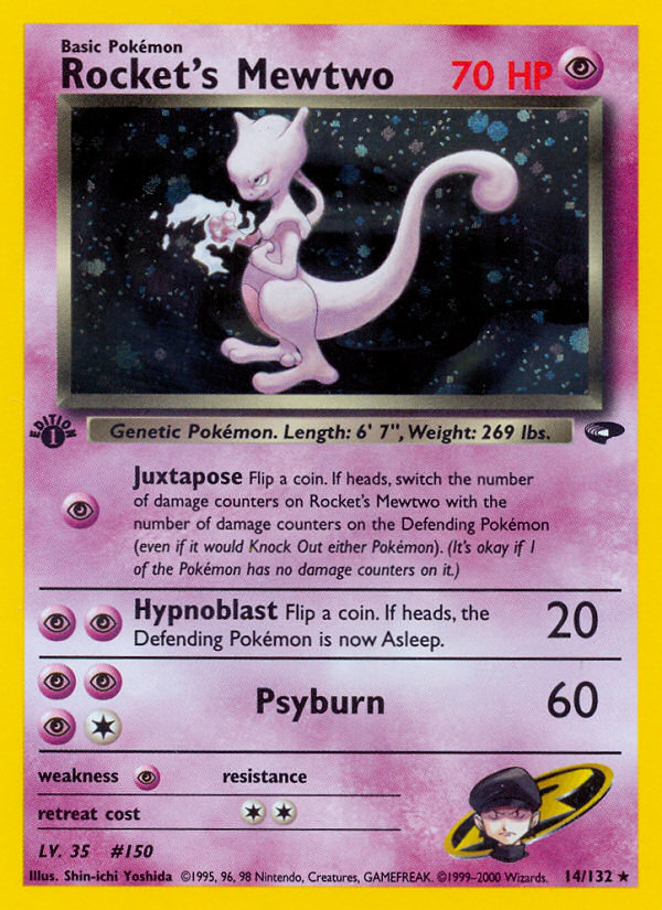 Mewtwo de Rocket (14/132) [Desafío de Gimnasio 1ª Edición]