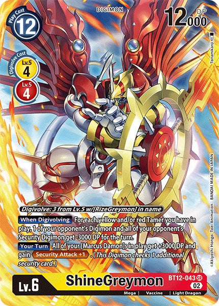 ShineGreymon [BT12-043] (Arte Alternativo) [A Través del Tiempo]