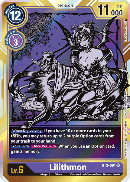 Lilithmon [BT3-091] (Arte Alternativo) [Lanzamiento Special Booster Ver.1.0]
