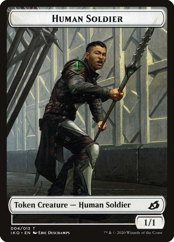 Bête // Soldat humain (004) Jeton double-face [Ikoria : la terre des Béhémoths jetons]