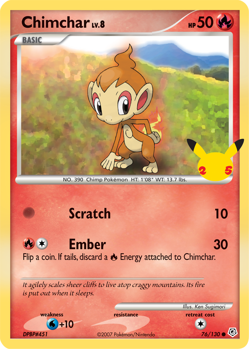 Chimchar (76/130) (Carte géante) [Pack Premier Partenaire]