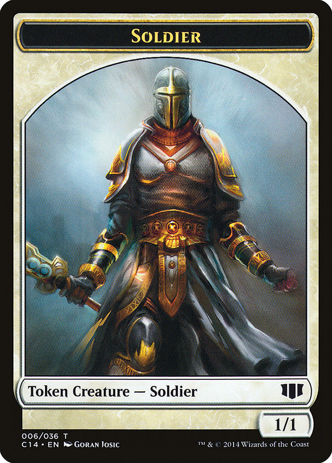 Soldat // Esprit Jeton recto-verso [Commander 2014 Jetons]