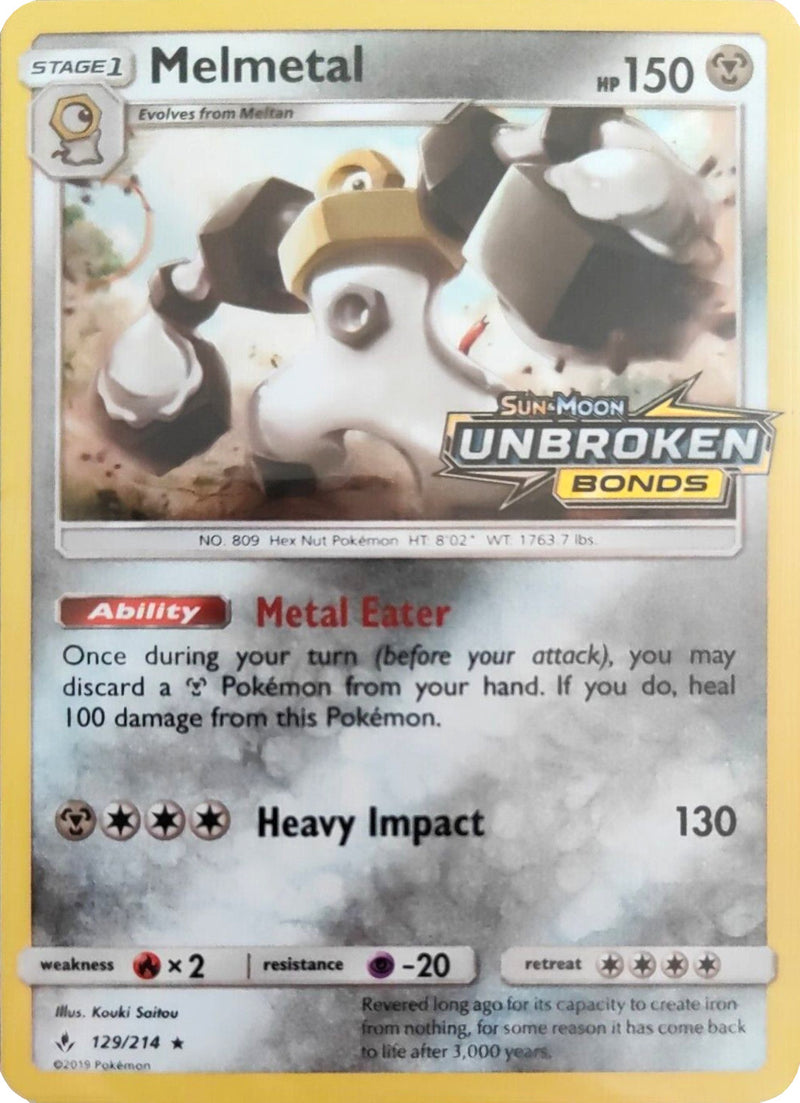 Melmetal (129/214) (Lazos Indestructibles Estampado) [Sol y Luna: Lazos Indestructibles]