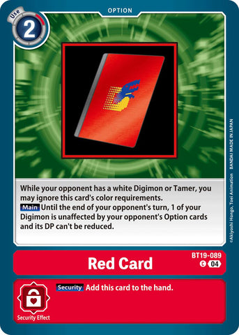 Tarjeta Roja [BT19-089] [Lanzamiento de Booster Especial Ver.2.5]