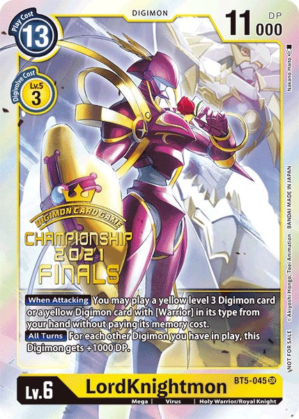 LordKnightmon [BT5-045] (Set de Sellos Dorados de Arte Alternativo del Paquete de Evento de las Finales del Campeonato de 2021) [Promocionales de Battle of Omni]