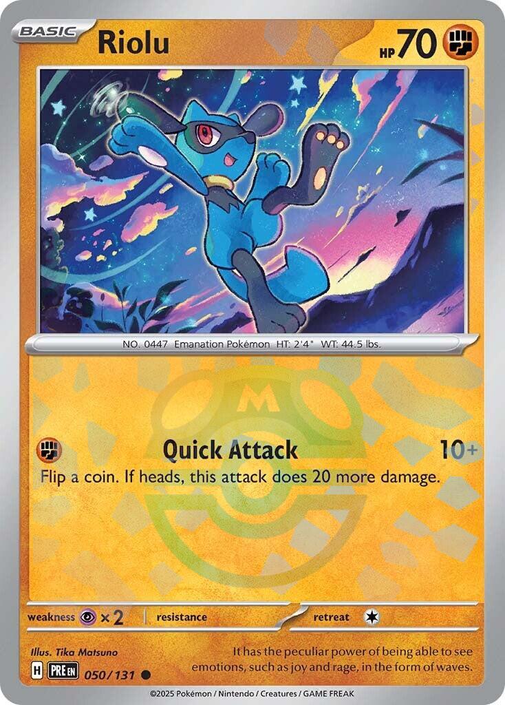 Riolu (050/131) (Motif Master Ball) [Écarlate et Violet : Évolutions Prismatiques]