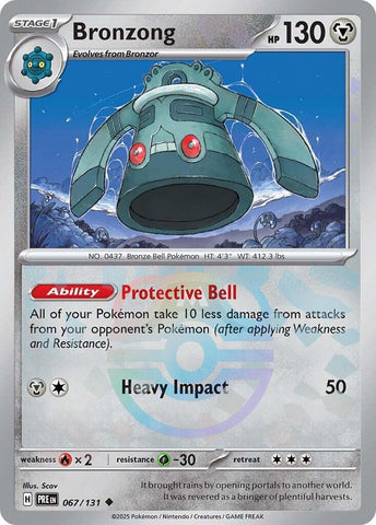 Bronzong (067/131) (Diseño de Master Ball) [Escarlata y Púrpura: Evoluciones Prismáticas]