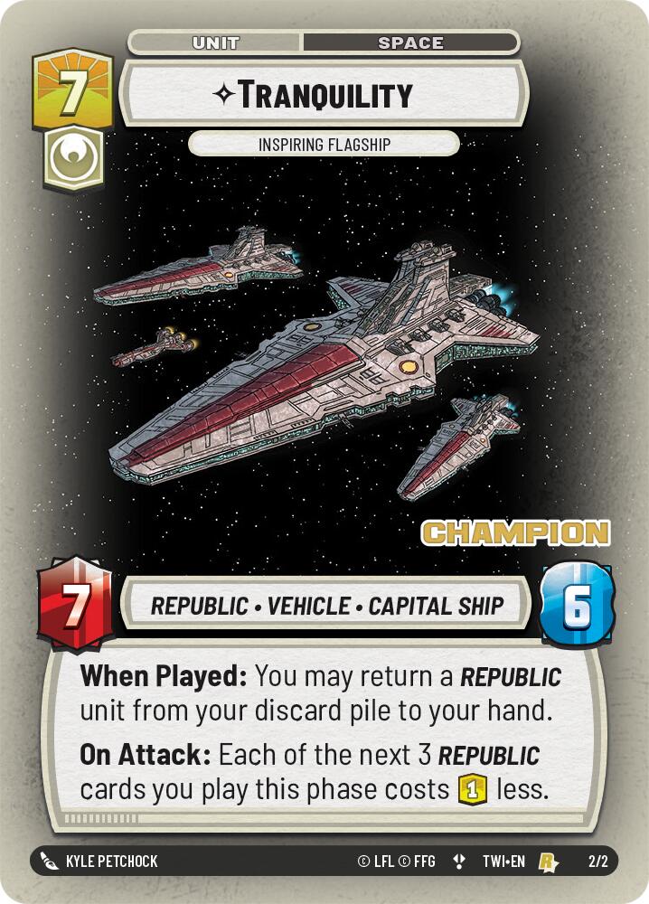 Tranquillité - Vaisseau amiral inspirant (2/2) (Champion) (2/2) [Promos Affrontement en magasin]