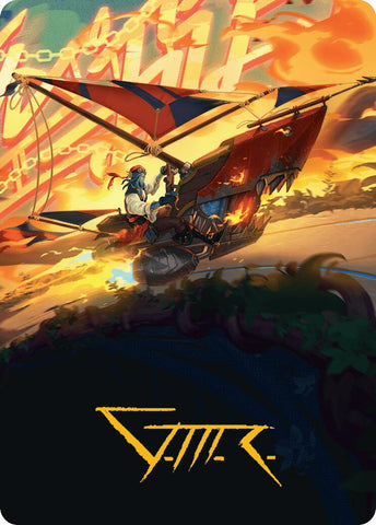 Carte artistique "Sloop dopé" (Signature estampée à l'or) [Série artistique Aetherdrift]
