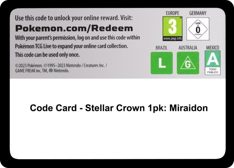 Image for Code Card - Stellar Crown Premium Checklane Blister [Miraidon] - Pokemon
