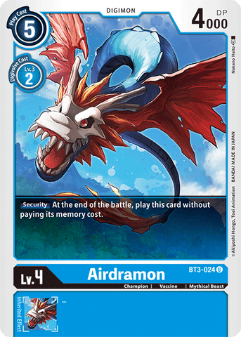 Airdramon [BT3-024] [Colección Especial de Lanzamiento Ver.1.5]