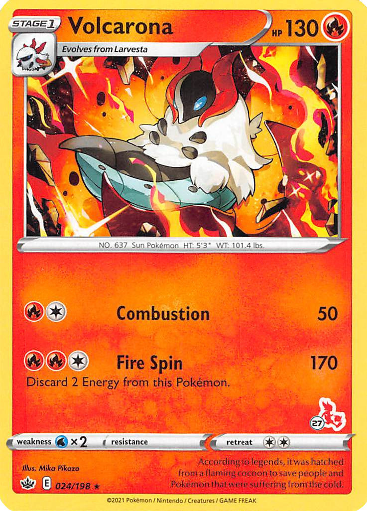 Volcarona (24/198) (Sello Cinderace nº 27) [Battle Academy 2022]