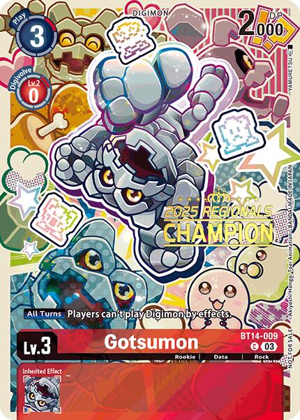 Gotsumon [BT14-009] (Champion des Régionales 2025) [Promos Blast Ace]