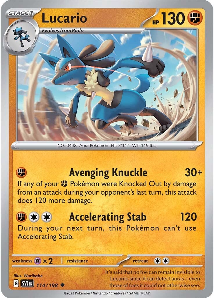 Lucario (114/198) [Escarlata y Púrpura: Set Base]